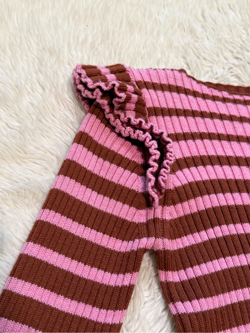 MSGM Knit Striped Ruffle Shoulder Sweater - Size Medium - Picture 2 of 4